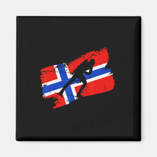 Biathlon Norwegen Flag Norweigan Cross Country Ski Magnet