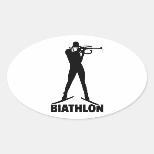 Biathlon Ovaler Aufkleber (Vorderseite)