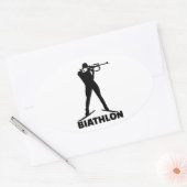 Biathlon Ovaler Aufkleber (Umschlag)