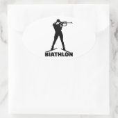 Biathlon Ovaler Aufkleber (Tasche)