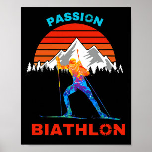 Biathlon Pion Unterstützer Langlaufski und Poster