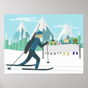 Biathlon-Poster - Stellen Sie Ihren Text auf Poster