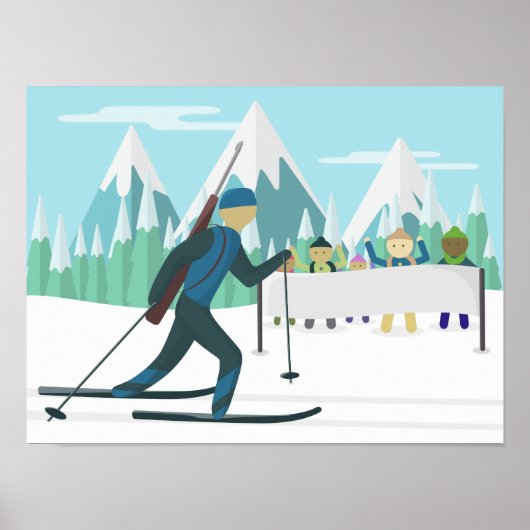 Biathlon Poster - Stellen Sie Ihren Text ein (Vorne)