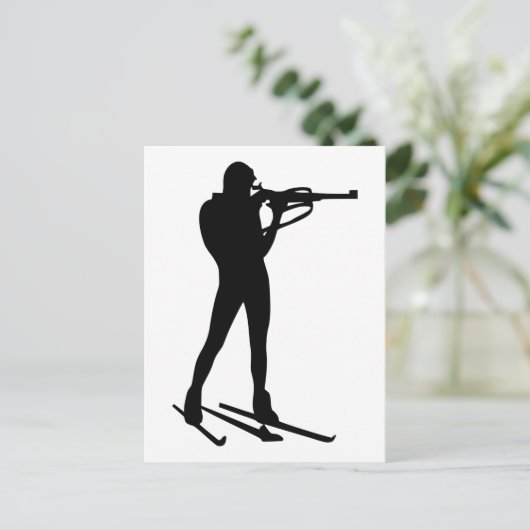 Biathlon Postkarte (Stehend Vorderseite)