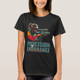 Biathlon Präzision und Ausdauer Retro Winterspur T-Shirt