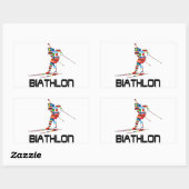 Biathlon Rechteckiger Aufkleber (Blatt)