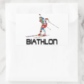 Biathlon Rechteckiger Aufkleber (Tasche)
