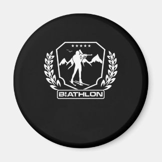 Biathlon Ski and Rifting Sportgeschenk Magnet