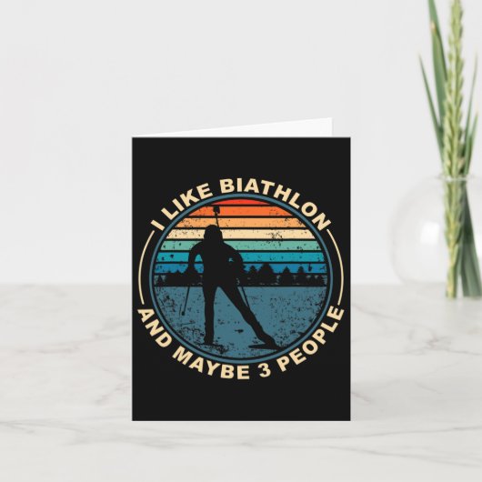 Biathlon Ski Biathlet Wintersport Langlaufen Karte (Vorderseite)