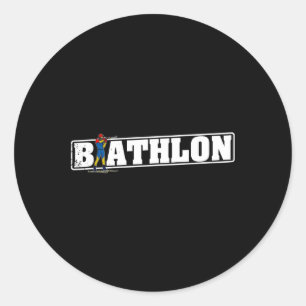 Biathlon Ski Langlaufloipe 5 Runder Aufkleber
