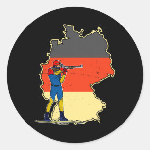 Biathlon Ski Langlaufloipe 9 Runder Aufkleber