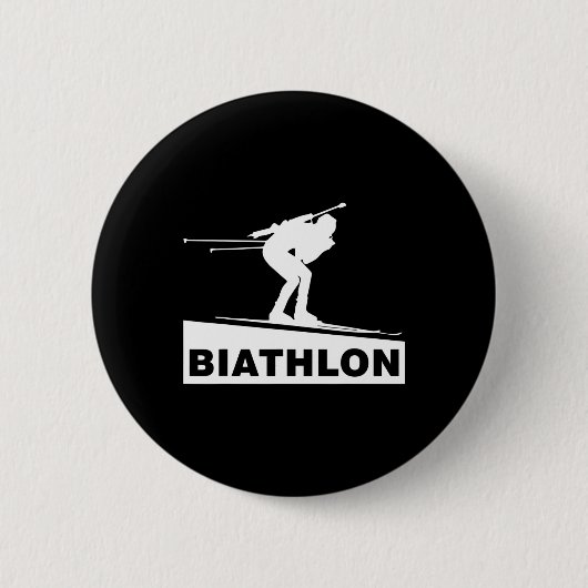 Biathlon Ski Wintersport Langlaufski Button (Vorderseite)