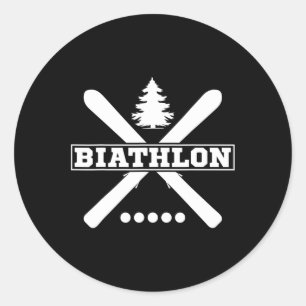Biathlon Ski Wintersport Langlaufski Runder Aufkleber