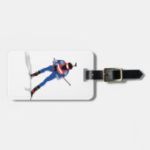 Biathlon Skier Wintersportsportler in Aktion Gepäckanhänger (Vorderseite horizontal)