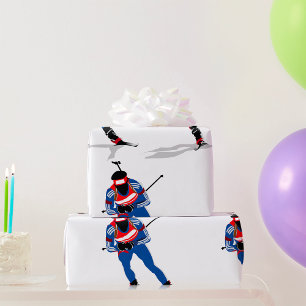 Biathlon Skier Wintersportsportler in Aktion Geschenkpapier