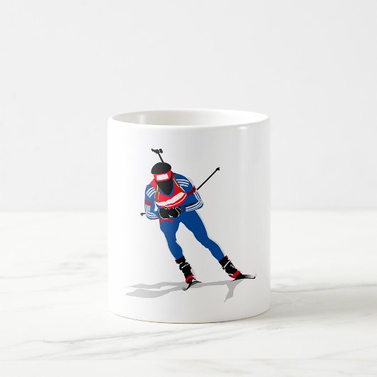 Biathlon Skier Wintersportsportler in Aktion Kaffeetasse