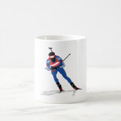 Biathlon Skier Wintersportsportler in Aktion Kaffeetasse (Mittel)
