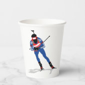 Biathlon Skier Wintersportsportler in Aktion Pappbecher (Vorderseite)