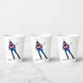 Biathlon Skier Wintersportsportler in Aktion Pappbecher