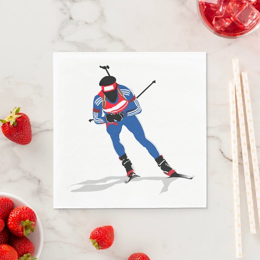 Biathlon Skier Wintersportsportler in Aktion Serviette