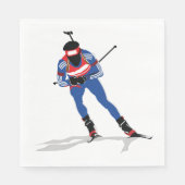 Biathlon Skier Wintersportsportler in Aktion Serviette (Vorderseite)