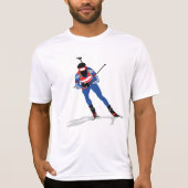 Biathlon Skier Wintersportsportler in Aktion T-Shirt (Vorderseite)