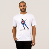 Biathlon Skier Wintersportsportler in Aktion T-Shirt (Vorne ganz)