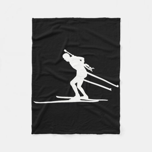 Biathlon Skiing Fleecedecke (Vorderseite)