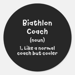 Biathlon-Trainer Definition Sonniges Biathlete Spa Runder Aufkleber