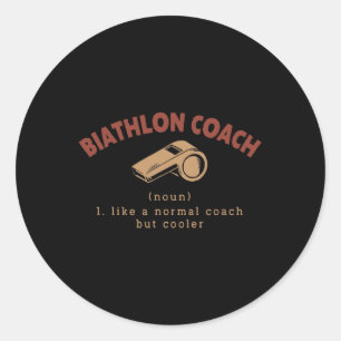 Biathlon-Trainer Definition Sonniges Biathlete Spa Runder Aufkleber