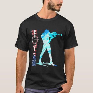 Biathlon Usa Flag Apparel American Cross Country S T-Shirt