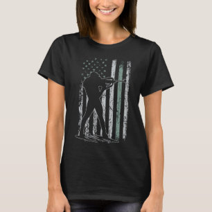 Biathlon Usa Flag Retro Skis Men Biathlon T-Shirt
