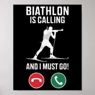 Biathlon Winter Skifahren Rafelschießen Biath Poster