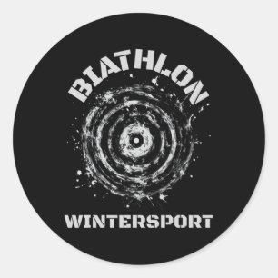 Biathlon Winter Sportziel Runder Aufkleber