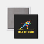 Biathlon-Wintersport Langlauf Magnet (Vorderseite/Rückseite)