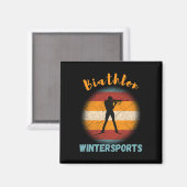 Biathlon Wintersport Langlaufloipe Magnet (Vorderseite/Rückseite)