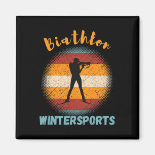 Biathlon Wintersport Langlaufloipe Magnet