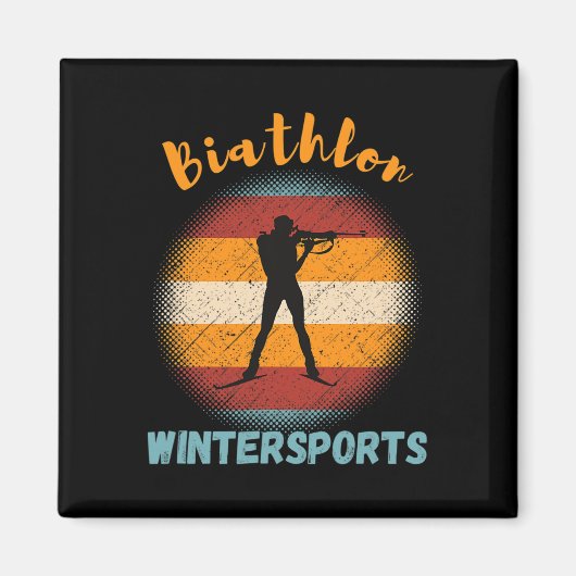 Biathlon Wintersport Langlaufloipe Magnet (Vorne)
