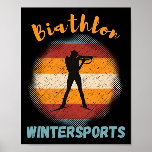 Biathlon Wintersport Langlaufloipe Poster (Vorne)