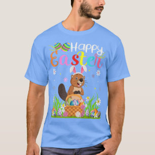 Biaver Bunny Egg Jagd Funny Beaver Happy Oster T-Shirt