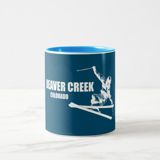 Biaver Creek Colorado Skier Zweifarbige Tasse (Mittel)