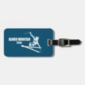 Biaver Mountain Resort Utah Skier Gepäckanhänger (Vorderseite horizontal)