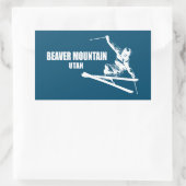 Biaver Mountain Resort Utah Skier Rechteckiger Aufkleber (Tasche)