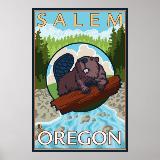 Biaver & River - Salem, Oregon Poster (Vorne)