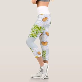Bib Blume Leggings - gelb und weiß Daisie