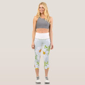 Bib Blume Leggings - gelb und weiß Daisie (Vorderseite)