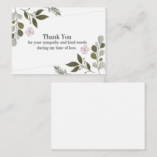 Bib Blume und Leaf Danke Karte (Vorne/Hinten)