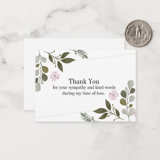 Bib Blume und Leaf Danke Karte (Vorderseite/Rückseite Beispiel)