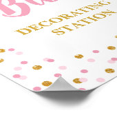 Bib Decoration Station Baby Dusche Schild Pink Gol (Ecke)