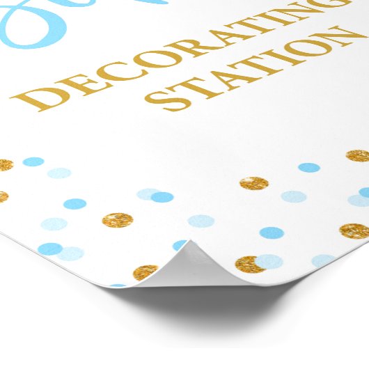 Bib Decoration Station Babydusche signieren Blue G Poster (Ecke)